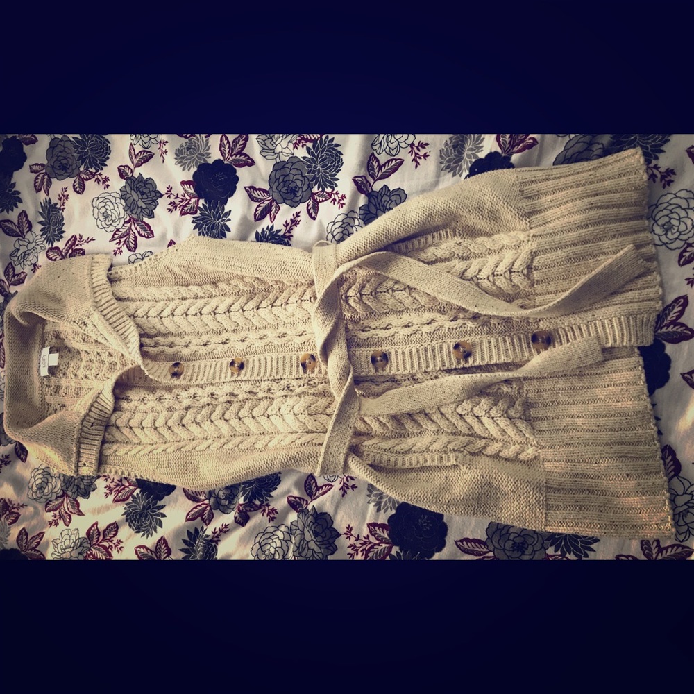 Ann Taylor LOFT sleeveless duster sweater